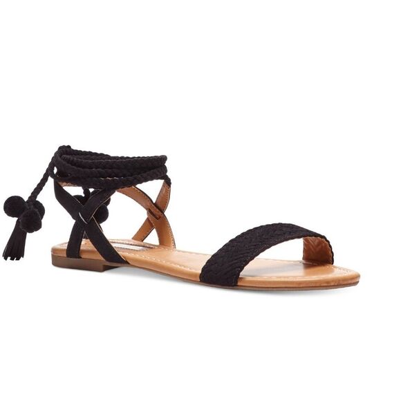 Black lace up sandals